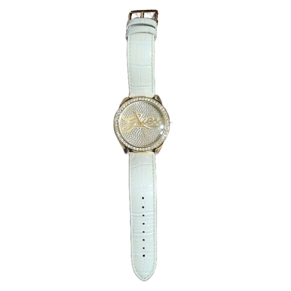 Guess Gold and White Women's Watch Great Condition